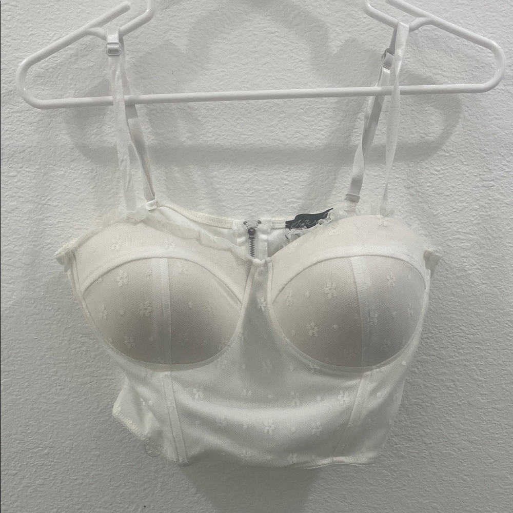 Say What? White Bustier Bra